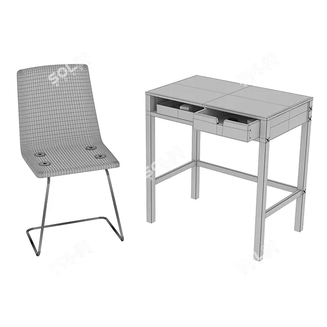 NORDKIZ Dressing Table Set 3D model image 4