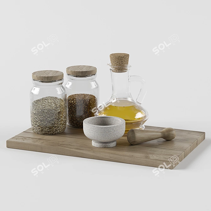 Kitchen Decor Set 3D model image 1