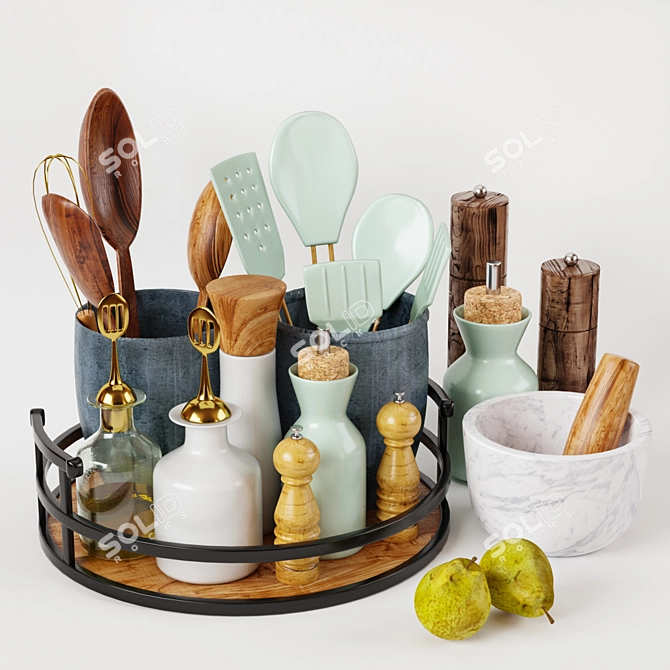 Elegant Kitchen Decor Set 3D model image 1