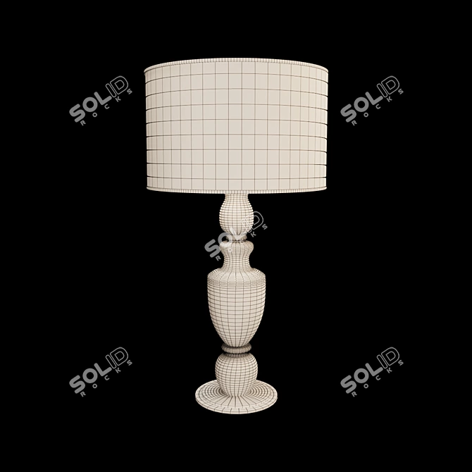 Elegant Wood and Glass Table Lamp 3D model image 2