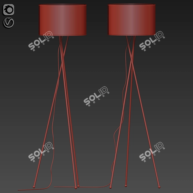 Elegant Clara Tripod Lamp 3D model image 2