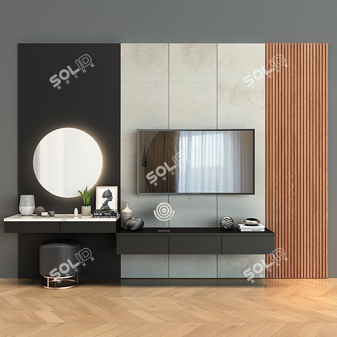 Modern TV Wall Unit | Set 34 3D model image 1