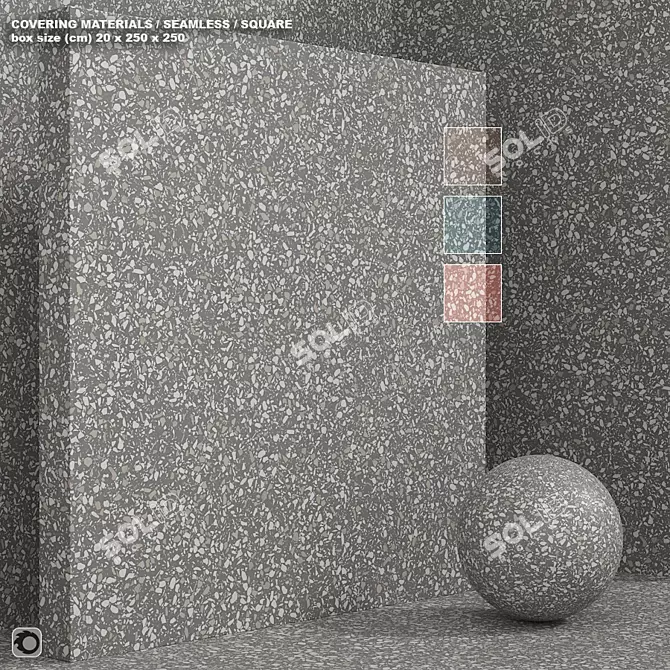 Seamless Terrazzo & Quartzite Material Set 3D model image 1