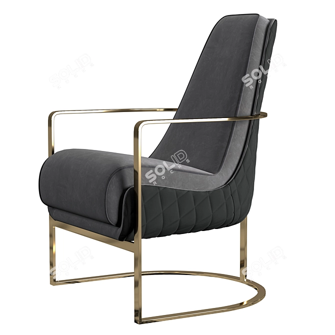 Luxurious Ocadia Velvet Armchair 3D model image 1