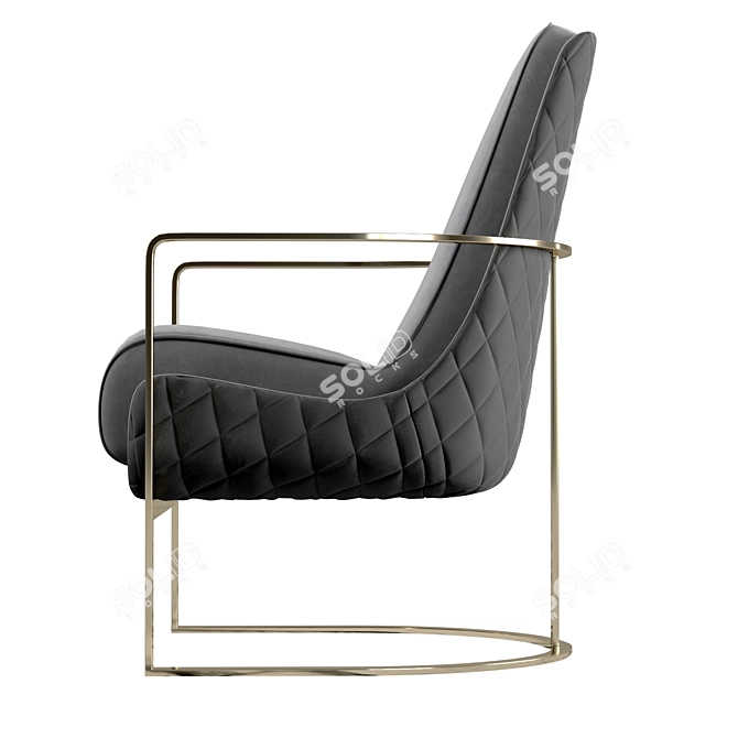 Luxurious Ocadia Velvet Armchair 3D model image 4