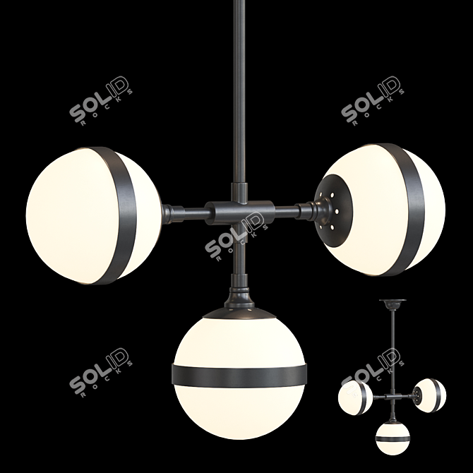 Elegant Glass Sphere Lamp 3D model image 1