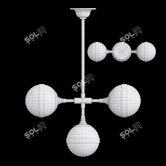 Elegant Glass Sphere Lamp 3D model image 3
