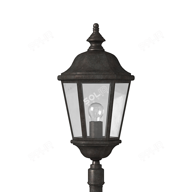 Elegant Forged Street Lamp 3D model image 2