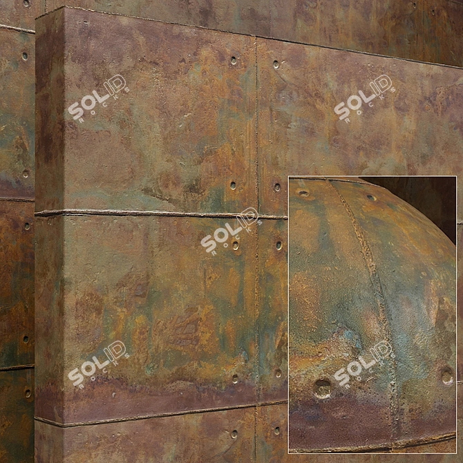 Seamless Plaster Rust Concrete Set 3D model image 2