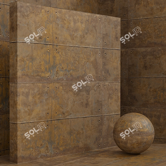 Seamless Plaster Rust Concrete Set 3D model image 4