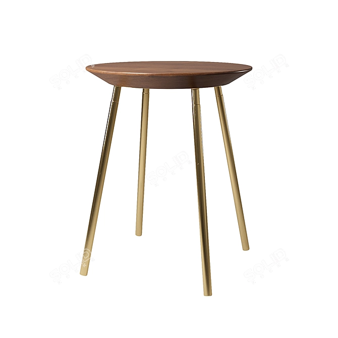 Zara Home Small Round Wooden Table 3D model image 1