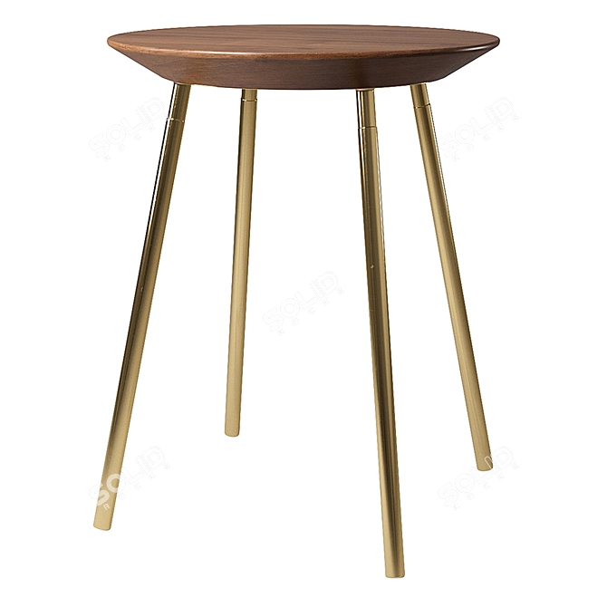 Zara Home Small Round Wooden Table 3D model image 2