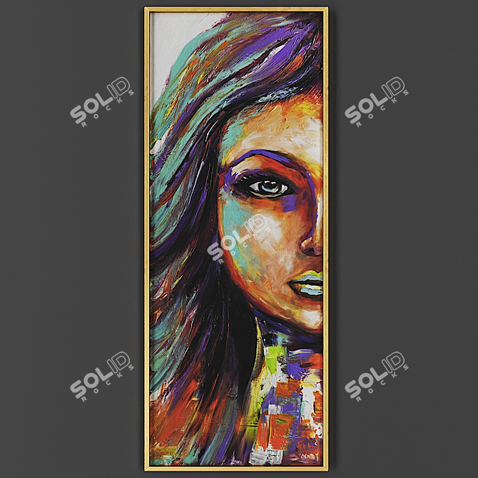 Elegant Golden Frame for Art 3D model image 1