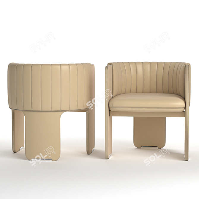 Elegant Luigi Massoni Armchair 3D model image 4