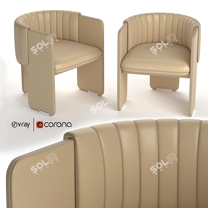 Elegant Luigi Massoni Armchair 3D model image 5