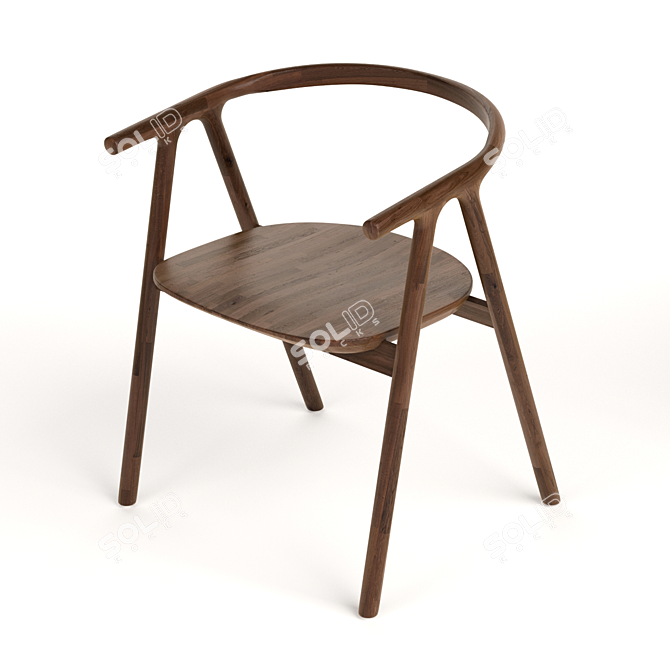 Elegant Tanaka Dining Chair 3D model image 4