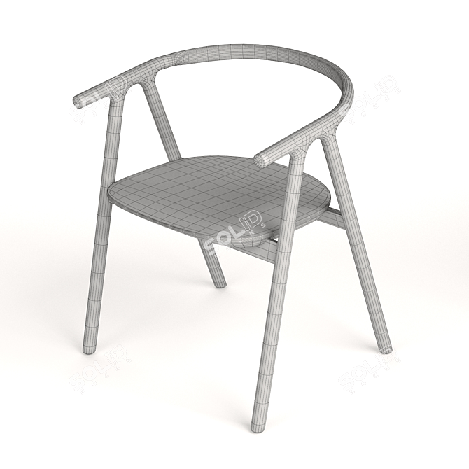 Elegant Tanaka Dining Chair 3D model image 5