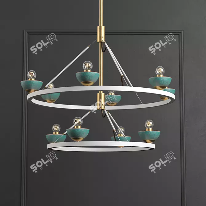 Elegant Roseland Ceiling Light 3D model image 1