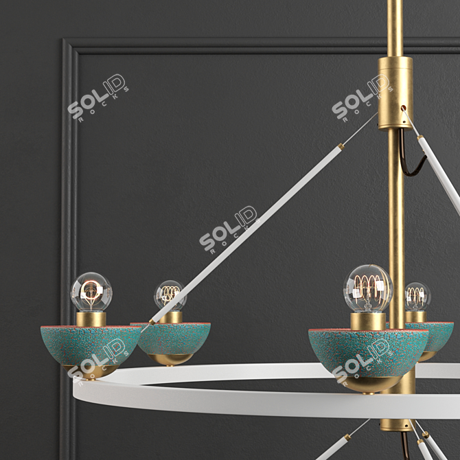 Elegant Roseland Ceiling Light 3D model image 2