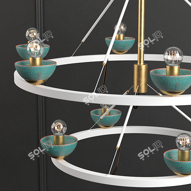 Elegant Roseland Ceiling Light 3D model image 3