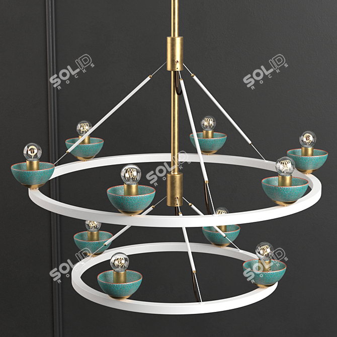 Elegant Roseland Ceiling Light 3D model image 4