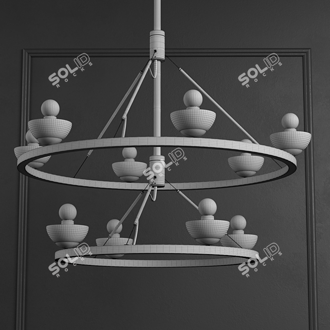 Elegant Roseland Ceiling Light 3D model image 5