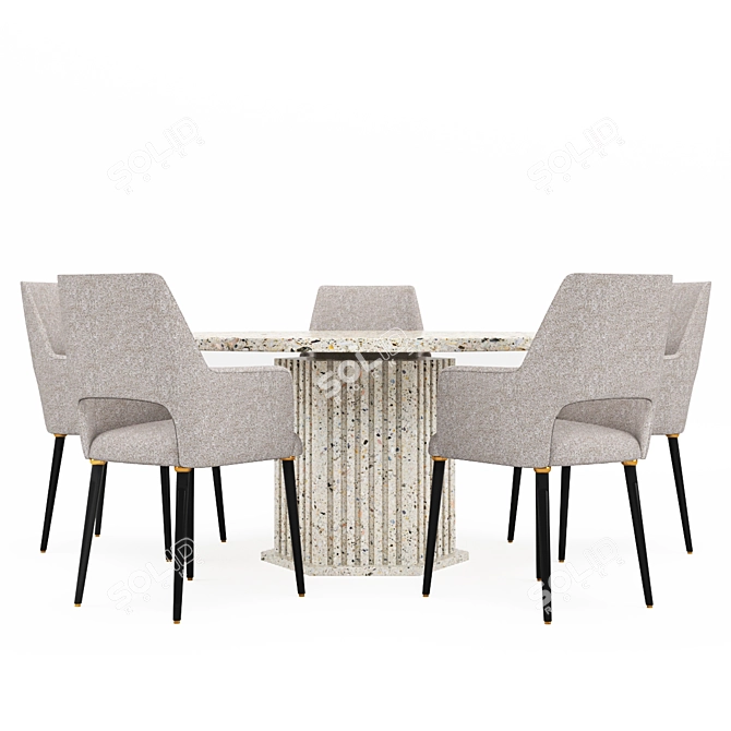 Modern Dining Table Set 3D model image 1