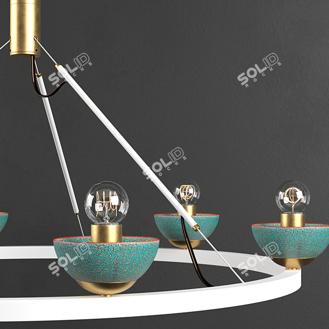 Elegant Roseland Ceiling Light 3D model image 2