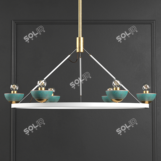 Elegant Roseland Ceiling Light 3D model image 3