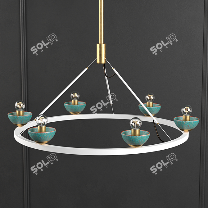 Elegant Roseland Ceiling Light 3D model image 4