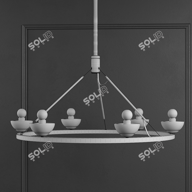 Elegant Roseland Ceiling Light 3D model image 5