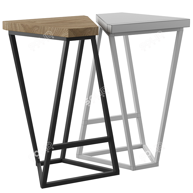 Title: Sleek Loft Bar Stool | 750mm Height 3D model image 2