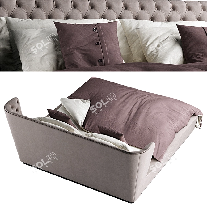 Luxury Furman Bed: Ultimate Comfort & Style 3D model image 2