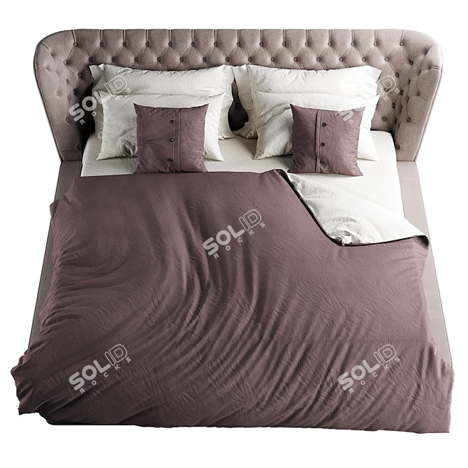 Luxury Furman Bed: Ultimate Comfort & Style 3D model image 3