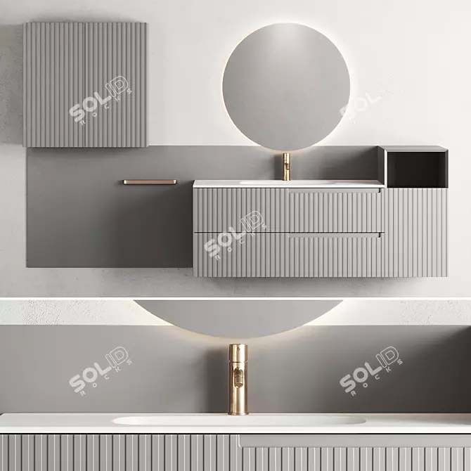 Synergy Vanity Unit Set 1: Modern Luxury for Your Bathroom 3D model image 1