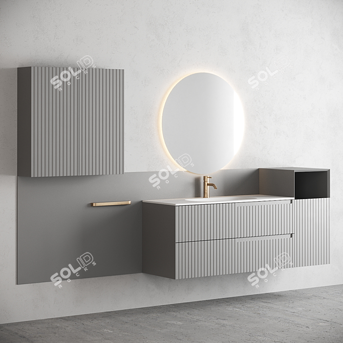 Synergy Vanity Unit Set 1: Modern Luxury for Your Bathroom 3D model image 3