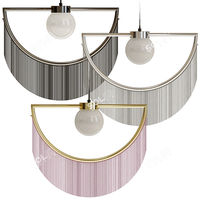 WINK Houtique Pendant Lights - Stylish Textile & Metal Finishes 3D model image 1