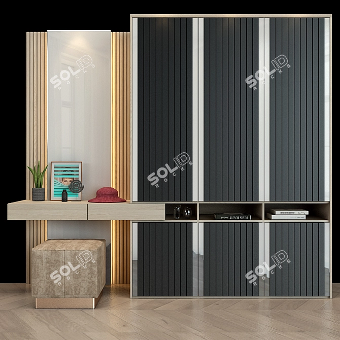 Modern Steel Cabinet Furniture 3D model image 1