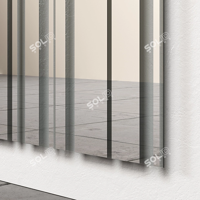 Reflective Elegance: Barcode Glass Wall Mirror 3D model image 2