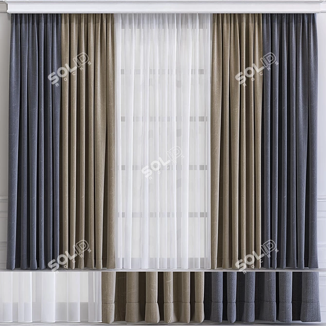 Revamped Curtain Design 3D model image 1