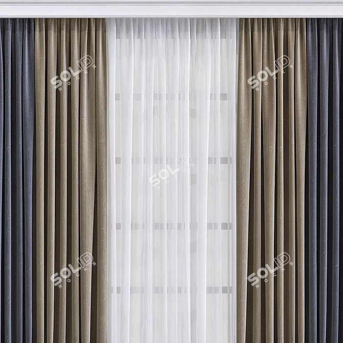 Revamped Curtain Design 3D model image 4