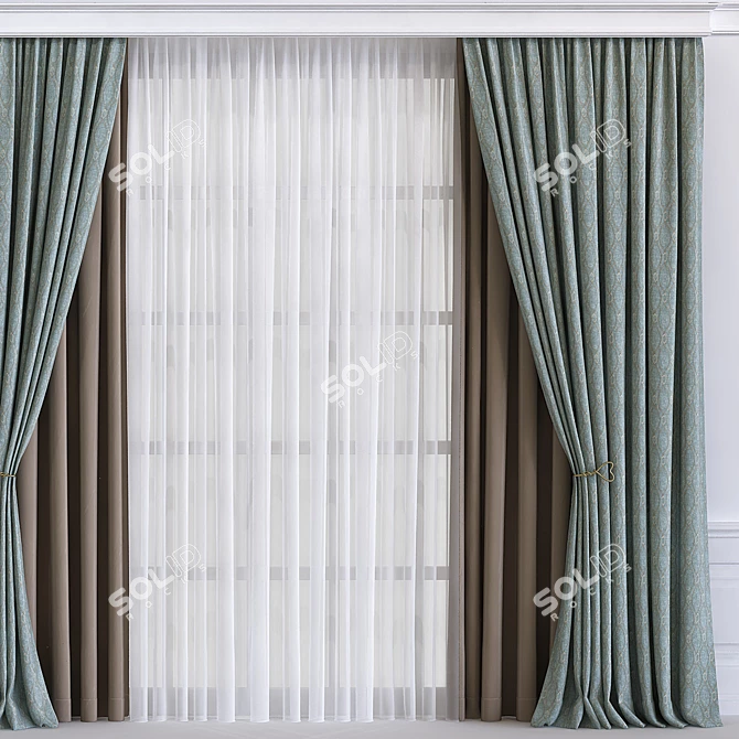 Revamped and Retopologized Curtain 3D model image 2