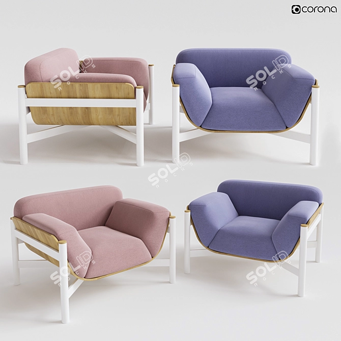 Elegant Velo Armchair 3D model image 1