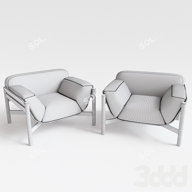 Elegant Velo Armchair 3D model image 3