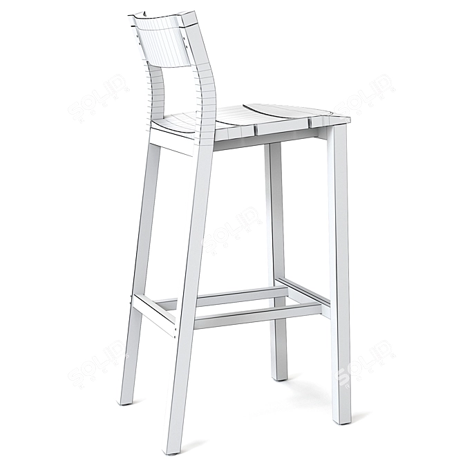 Tribu Kos Teak Bar Stool 3D model image 2