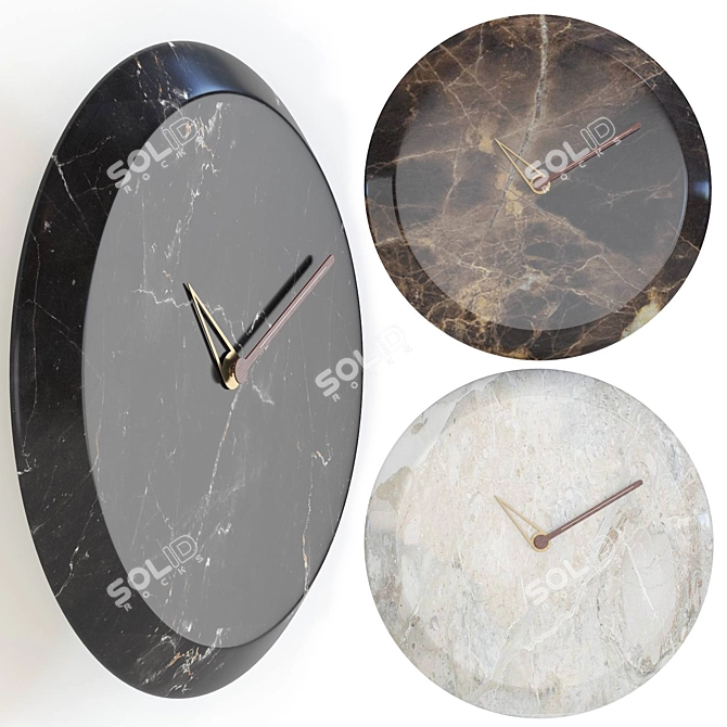 BARI Marble Finish Clock 3D model image 1