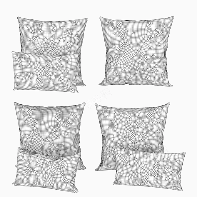 Exquisite Moroccan Chenille Pillows 3D model image 3