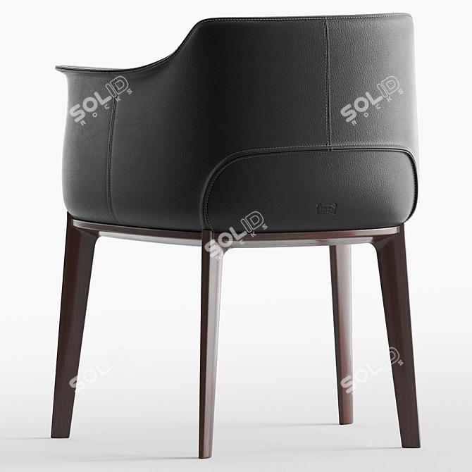 Archibald Leather Armchair by Poltrona Frau 3D model image 2