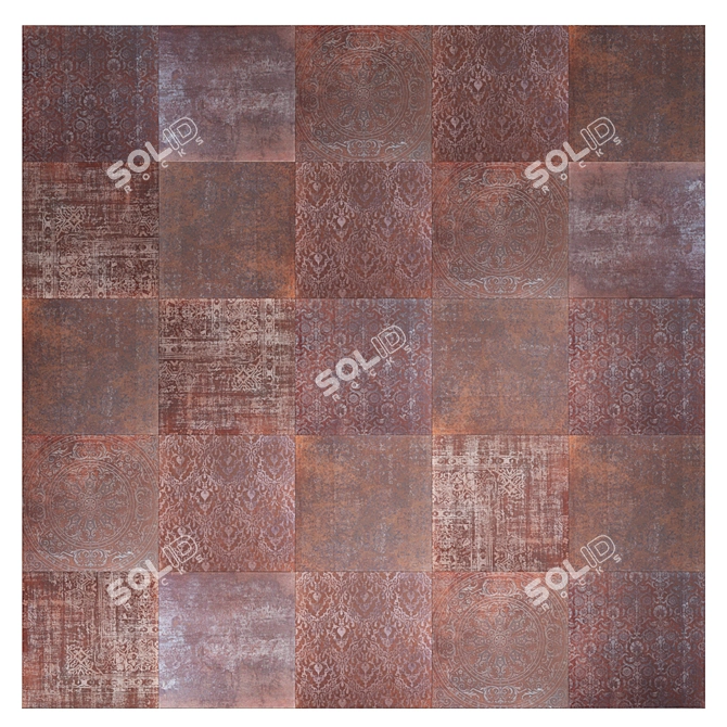 LOFT Metallic Multitexture Ceramic Tile 3D model image 1