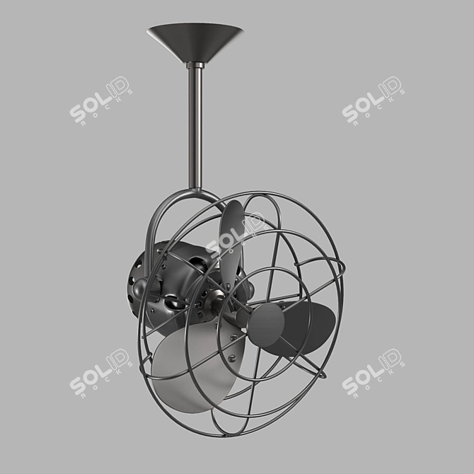 Modern Air Circulator: Ceiling Fan 3D model image 1